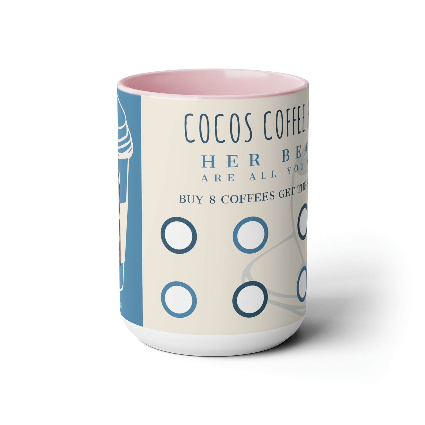 Cocos Coffee House Two-Tone Coffee Mugs, 15oz