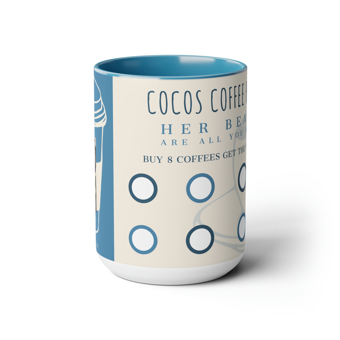 Cocos Coffee House Two-Tone Coffee Mugs, 15oz