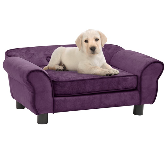 vidaXL Dog Sofa Burgundy 28.3"x17.7"x11.8" Plush - Comfortable Pet Furniture
