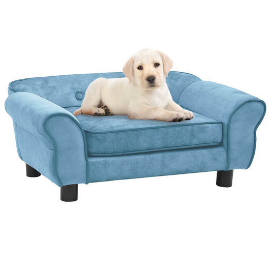 vidaXL Dog Sofa Turquoise - Plush, Wooden Frame, Comfortable Padded Bed