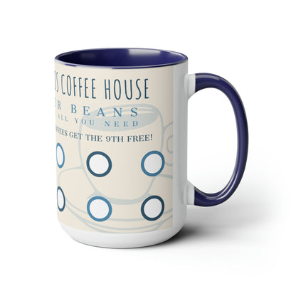 Cocos Coffee House Two-Tone Coffee Mugs, 15oz