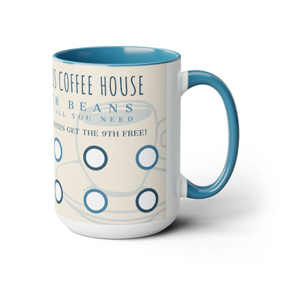 Cocos Coffee House Two-Tone Coffee Mugs, 15oz