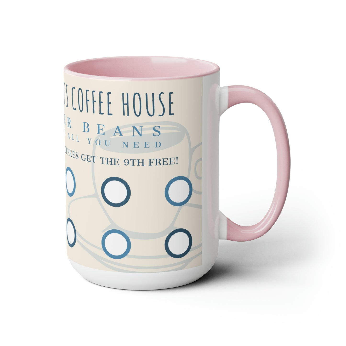 Cocos Coffee House Two-Tone Coffee Mugs, 15oz