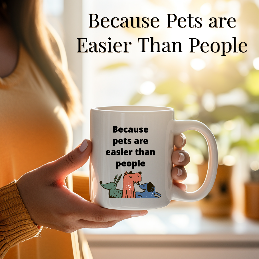 Pets are Easier Two-Tone Coffee Mugs, 15oz