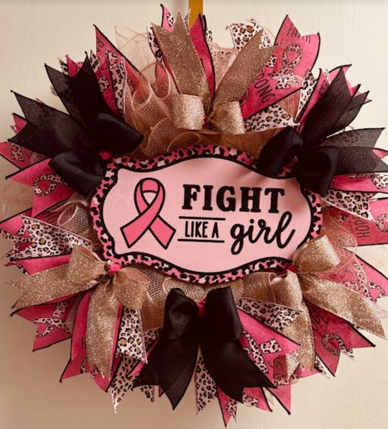 Breast Cancer Awareness Wreath - Fight Like A Girl