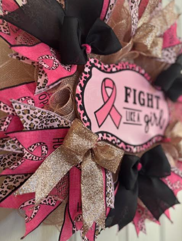 Breast Cancer Awareness Wreath - Fight Like A Girl