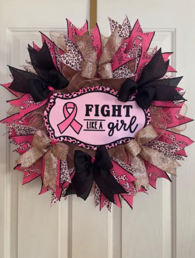 Breast Cancer Awareness Wreath - Fight Like A Girl